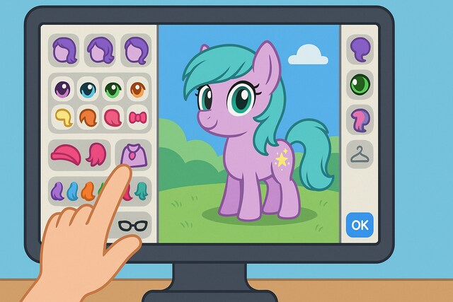 User creating a My Little Pony avatar on MLP Picrew.