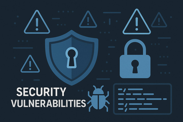 Cybersecurity symbols representing system vulnerabilities