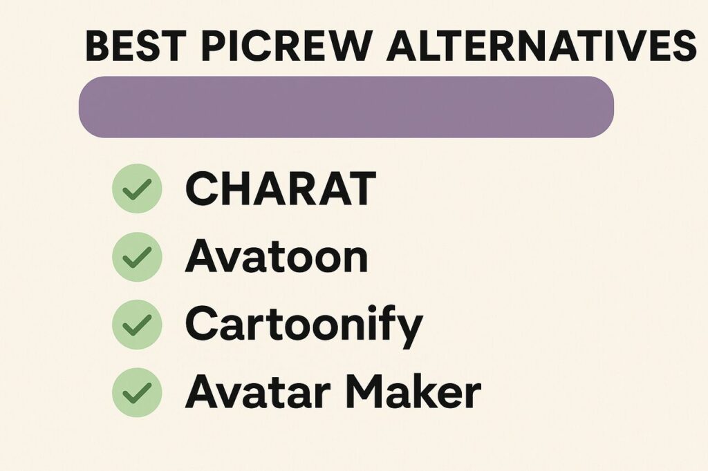 Best Picrew alternatives 2025 list featuring avatar makers like CHARAT and Avatoon.