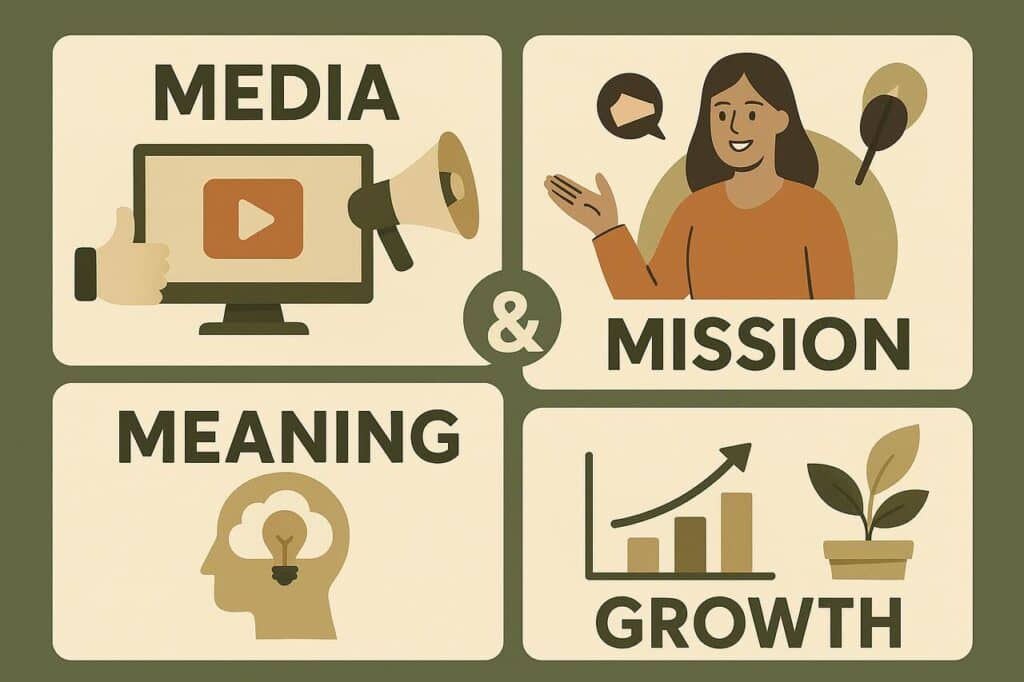 Sosoactive media brand growth and mindset illustration.