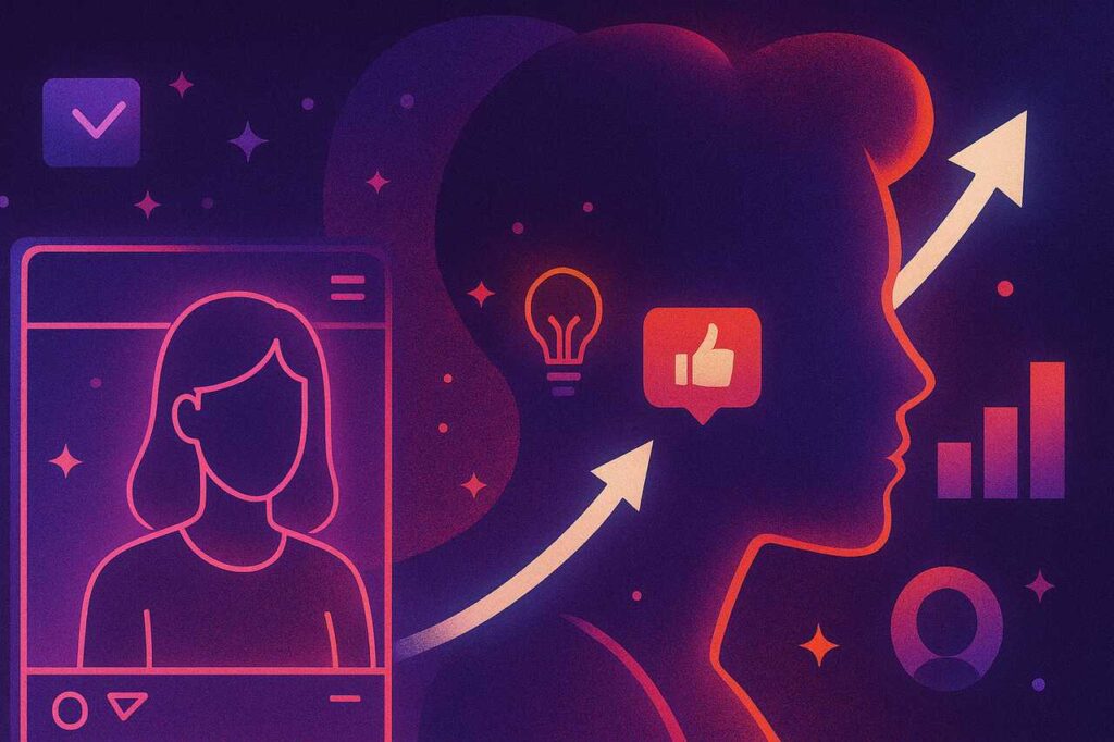 Digital persona strategy and influence arc illustration for littleminaxo