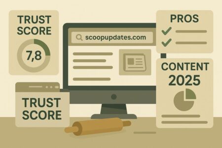 Scoopupdates.com 2025 website review with trust score and analysis.