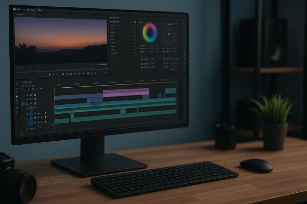 Video editing workspace showing timeline and tools for enhancing content quality and engagement.