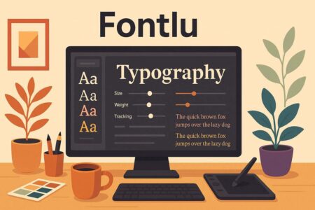 Typography customization interface with professional font previews.