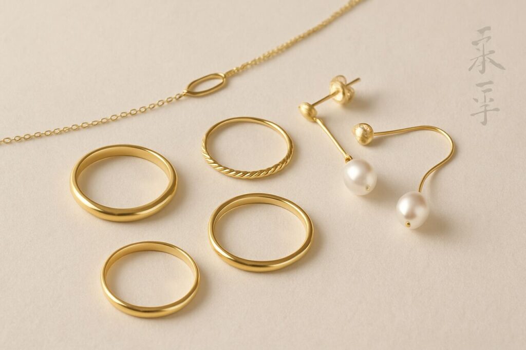 tsunaihaiya: Meaning, Origins & The Japanese Jewelry Brand Behind It Collection of Tsunaihaiya jewelry pieces on a soft neutral background.