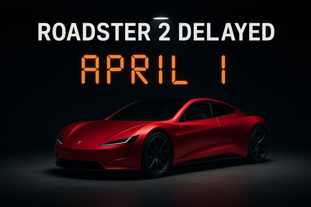 Tesla Roadster 2 Reveal Delayed: Strategic Launch Rescheduled for April 1, 2026 Tesla Roadster 2 reveal delayed to April Fools’ Day with countdown display