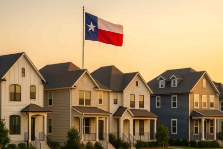 Texas map with top real estate investment cities and icons