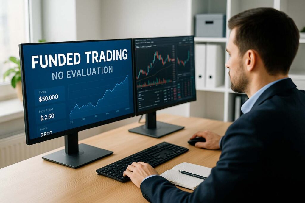 No Challenge Prop Firms for Instant Funded Trading Accounts with No Evaluation Process Trader using instant funded account with no evaluation process
