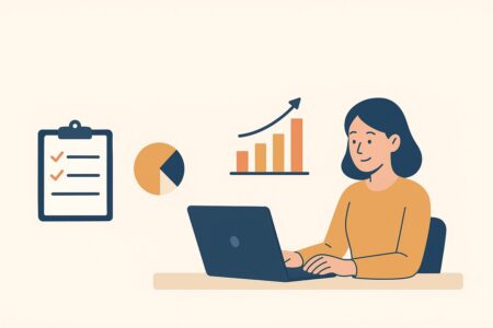 Business professional using digital tools to improve efficiency.