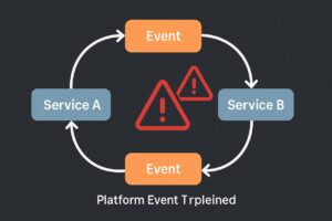 Loop diagram of platform event trap with warning signs