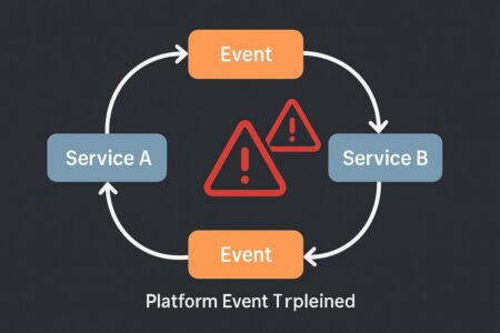 Loop diagram of platform event trap with warning signs