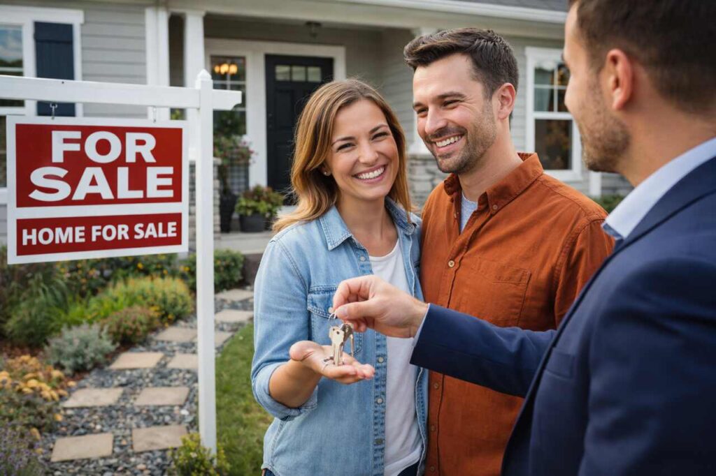 Essential Checklist for First-Time Home Sellers First-time home seller reviewing a selling checklist with agent.
