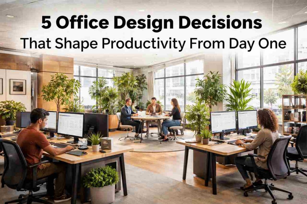 5 Office Design Decisions That Shape Productivity From Day One Modern office design that supports productivity from day one
