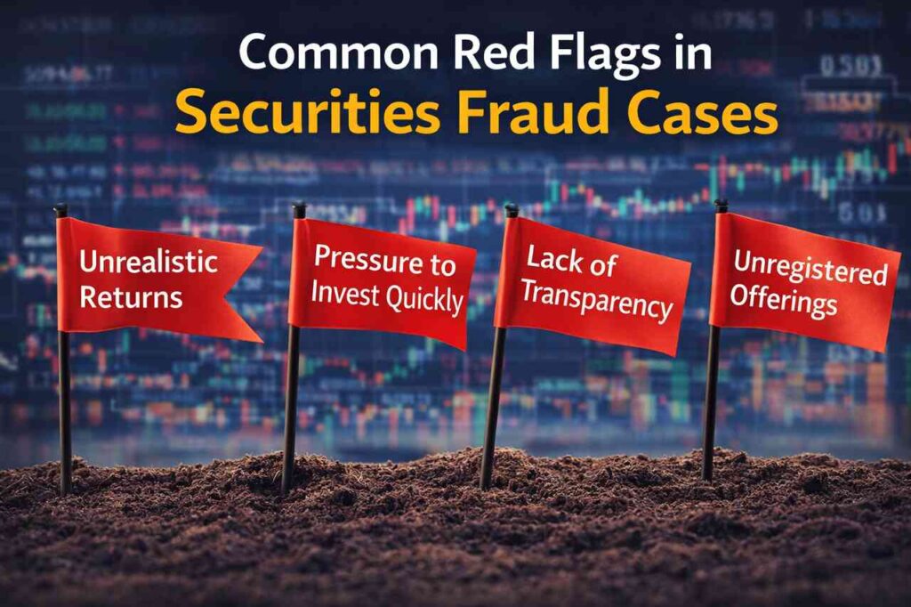 Common red flags indicating securities fraud risks
