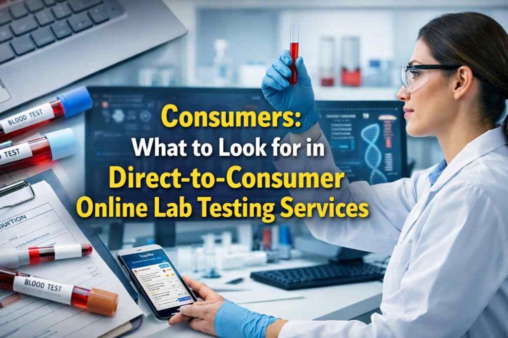 Online lab testing services with blood sample and digital results