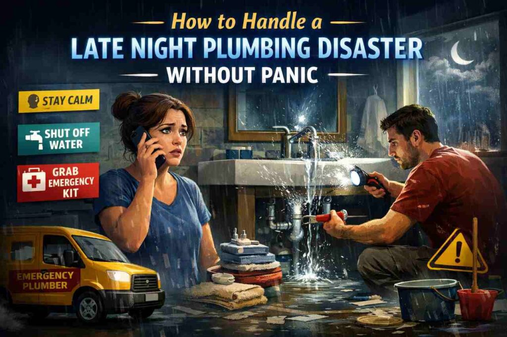 How to Handle a Late Night Plumbing Disaster Without Panic Late night plumbing disaster emergency situation