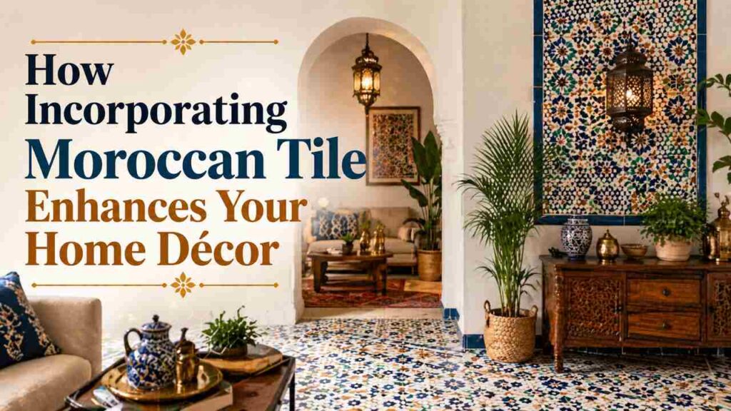 Moroccan tile home décor with patterned floor and elegant interior design