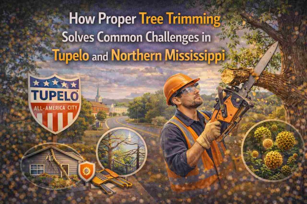 Tree trimming Tupelo Northern Mississippi safety maintenance image