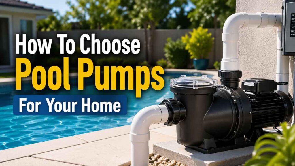 Pool pump installed beside a home swimming pool
