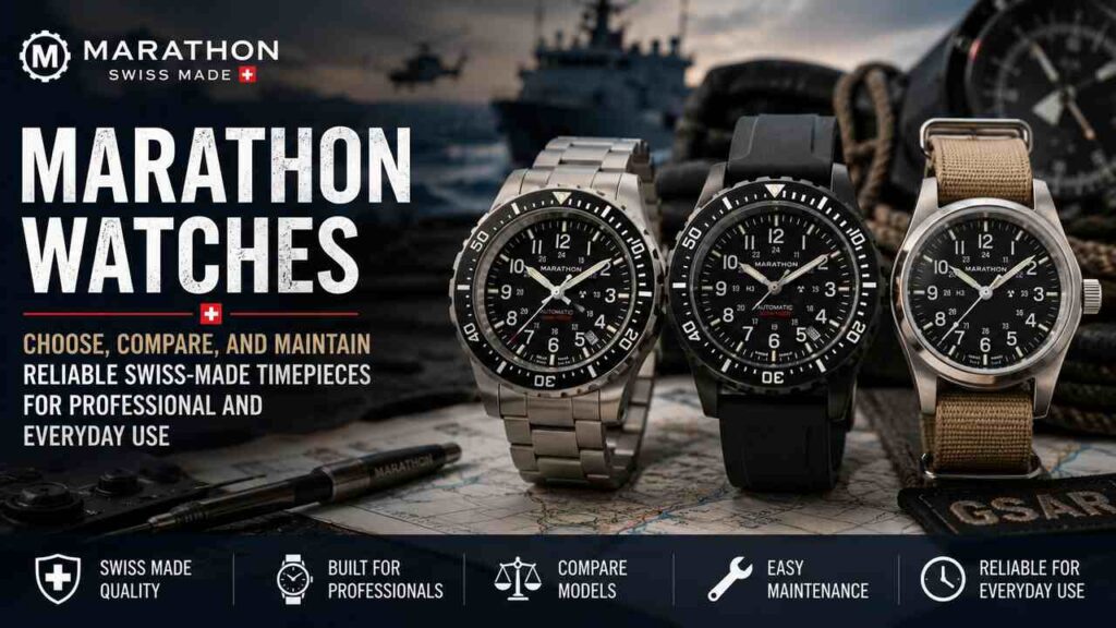 Marathon Watches: Choose, Compare, and Maintain Reliable Swiss-Made Timepieces for Professional and Everyday Use Collection of Marathon Swiss-made watches including dive, tactical, and field watch models for professional and everyday use