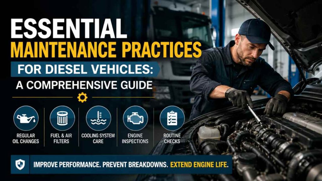 Essential Maintenance Practices for Diesel Vehicles: A Comprehensive Guide Alt Text: Mechanic performing essential maintenance on a diesel vehicle engine.