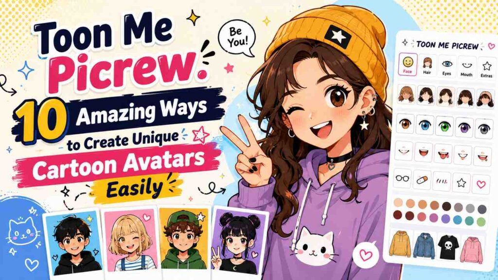 Toon Me Picrew interface for creating unique cartoon avatars