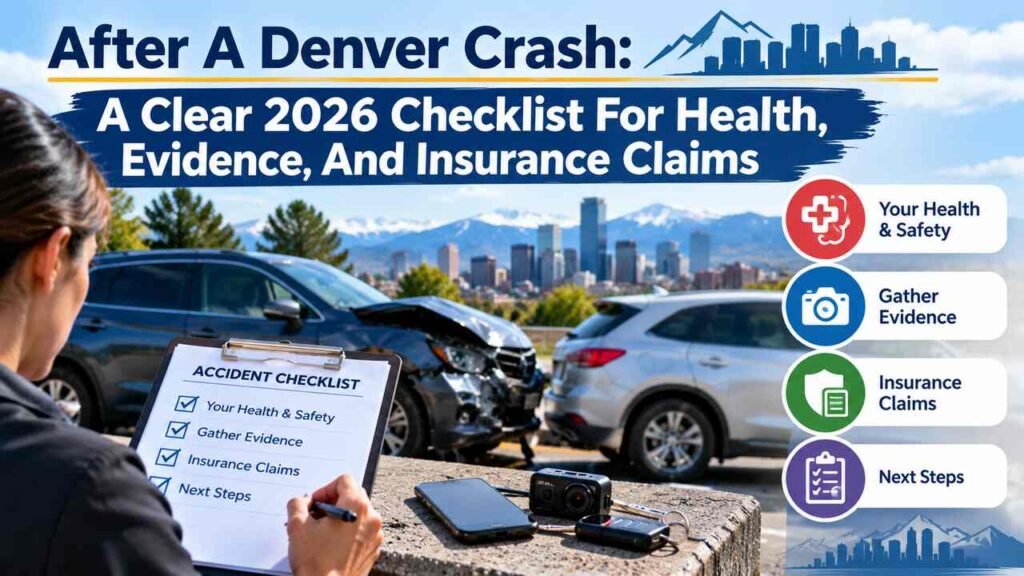 After A Denver Crash: A Clear 2026 Checklist For Health, Evidence, And Insurance Claims Denver crash checklist for health evidence and insurance claims
