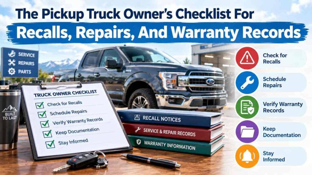 Pickup truck owner’s checklist for recalls and repairs