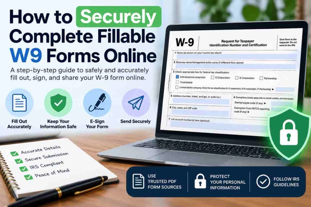 Securely completing fillable W9 forms online